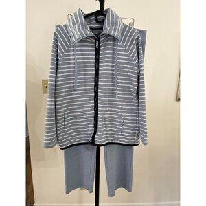 EUC Laura Scott Womens Blue Striped Loungewear Set XL/L
